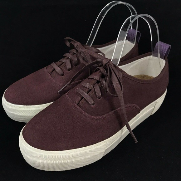 Eytys Mother Platform Sneaker Burgundy Suede Leather Lace‎ Up Shoes M7.5 W9 EU40 - Picture 1 of 10
